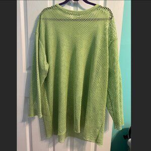 PUNYUS Japan Sample Lime Green Mesh Top Oversized XL 2X Streetwear